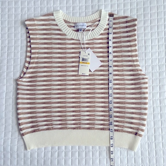 Lucy Paris Women's Hampton Striped Knit Top Sleeveless Medium - Picture 5 of 8